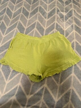 Dippin Daisy Lime Ruffled Hem Knit Lounge Shorts